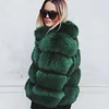 2022 Autumn and Winter New Faux Fur Women Womens Coat Stand-U-Up Obszar Średniej długości Slim Fox Women