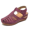 Sandálias moda verão mulheres dança oco redondo toe sapatos cunha feminina confortável praia senhoras gancho loop h240325viz0
