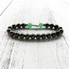 Bracelets de mode brin Bracelet en Pyrite vert Aventurine éléphant perles rondes poignet Yoga Mala cadeau pour hommes