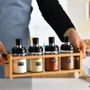 Kitchen Storage 4 Hole Seasoning Bottle Rack Spice Self-adhesive Wall-mounted Under-Shelf Organizer