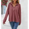 Kvinnors T -skjortor Autumn Winter Women Loose Shirt Top Y2K ins kläder Elegant Fashion Long Sleeve Wind Down Collar Single Breasted Button