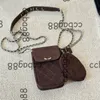 Ladeis Designer Nubuck 2IN1 Torby telefonu komórkowego z uchwytem karty torebki z literą srebrnego połączonego łańcucha torebki na ramię