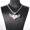 Est personnalisé Hip Hop bijoux coeur couronne ailes personnalisé Po récompense chaîne pendentif collier pour hommes et femmes 240311