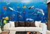 Sfondi Murale personalizzato 3d Carta da parati Sea World Bambini Immagine Living Room Decor Pittura Murales per pareti 3 D