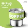 Muggar 304 kaffekopp i rostfritt stål för kreativa kontorsarbetare bärbara och små mjölk te flickor