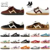 Top Quality Wales Bonner Leopard Pony Designer Casual Shoes Women Mens Nylon Brown Cream White Black Vegan Gum Sporty Rich Green Pink Sports Sneakers Flat Trainers