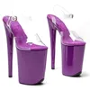 Dansskor 23 cm/ 9 tum med PVC Starps Small Platform High Heel Slippers Sexy Pole 033