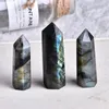 Dekorativa figurer Moonstone Crystal Column Natural Labradorite Quartz Obelisk Wand Point Healing Stone Home Decor 5-6cm