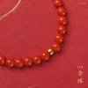 Strand Vermillion Bracelet Female Red Rope Beads Creative Gift String Men Jewelry Wholesale Cinnabar Women Charm Friends