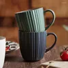 Mokken 280 ml Creatieve Verticale Graan Keramische Kopje Koffie Huishoudelijke Ontbijt Havermout Prachtige Paar Water Mok Drinkware Gift