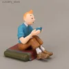 Action Toy Figures New 6pcs/Set 8cm Anime Cartoon Action Figures Cute Comic Tintin Milou Dupont PVC Toys Gifts for Kids L240320