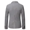 Men's Suits 2024 Autumn/Winter Casual Double Breasted Suit Fashion Stripe Small