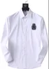 Chemise habillée pour hommes Slim Fit col écarté à carreaux à rayures à manches longues pur coton marque de créateur printemps été bureau d'affaires décontracté vêtements masculins #2502