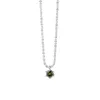 Sterling Silver Sky Star Sparkling Necklace Womens Olive Green Zircon Light Luxury Versatile Collar Chain Cauliflower Plain