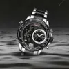 Naviforce Fashion Men's Watches Top Brand Quartz Watch for Men Chronograph Waterproof 24 Hour LCD Display Luminous Clock