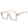 サングラスShauna Retro Semi Metal Square Women Glasses Frame Clear Anti Blue Light Ieewear Men光学