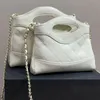 Franska märke diamantmönster designer crossbody väska lyx dubbel bokstav kvinnor mode quiltade tote ny högkvalitativ äkta läder guldkedja litet medium