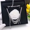Top quality Designer Pendant Necklaces Double Letter Clogo Gold Crysatl Pearl Sweater Necklace Women Party Cclies Chokers Jewerlry Gifts 565