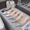 Bling Women Slippers Pointed Toe Bow Design Slides Flats Heeled Crystal Slides Casual Beach Shoes Sweet Sandals Mules 210513