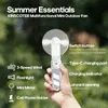 Electric Fans KINSCOTER multifunctional outdoor handheld fan portable cordless mini neck fan with flash functionY240320