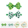 Hundhalsar 2 datorer Bow Tie Decorative Pet Festival Irish's Day Costume Ribbon Patrick Patrick's