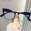 Solglasögon Solglasögon Optiskt Spectacle -glasögonramar för kvinnor Anti Blue Light Blocking Glasses Brand Designer Cat Eye Ladies Fashion Eyewear Y240320