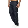Mens Casual Pants MultiPocket Loose Straight Cargo Outdoor Hiking Elastic Fitness Male Daily Streetwear Trousers 240315