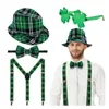 Baretten StPatrick Day Celebration Kostuum Hoed Shamrock Bril Bretels Bretels Stropdas Festival Themafeest Ierse Accessoires