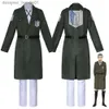 cosplay Anime Costumes Attack Giant Cos Cloak Investigation Team Uniforms Same Military Green CoatC24320