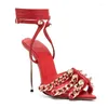 Talltor 2024 Summer Fashion Dress Party Bankett Sandaler för kvinnor High Heels Designer Elegant Sexig Simple Big Size Shoes 43 45 47