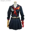 cosplay Trajes de Anime Anime japonês Kill La Kill Matoi Ryuko peruca de cabelo curto role-playing vamos lá Camiseta luvas esportivas uniforme escolar conjunto de marinheiro da marinha C24320