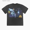 Men's T-Shirts branded Hamburg and French fries rap hip-hop style hip hop trendy T-shirt T240320