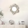 Tapisseries à franges, cadre mural, décoration de miroir, étoile hexagonale, tissé à la main, toile de fond en macramé, décor Boho