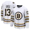 Boston''Bruins''Hommes Femmes Jeunes David Pastrnak Brad Marchand Jeremy Swayman Linus Ullmark Charlie Coyle Breakaway 100e Anniversaire Maillot de Hockey Blanc