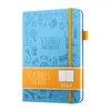 Com suporte para caneta, notebook, matriz de pontos, linha horizontal, página interna, estudante, escritório, papelaria, venda