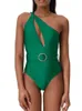 Swimwaies féminines Green Retro Womens Swimsuit All-in-O-One Swimsuit 2023 Nouveau backs de maillot de bain sans bandoulière Single Summer J240319 J240319