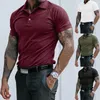 Herenpolo's Klassieke poloshirts Effen kleur Turn-Down-kraag Korte mouwen Tees Lente Zomer Slim Fit Vrijetijdskleding