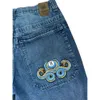 الجينز الجينز Jnco Y2K الشارع الشارع الهيب هوب قفازات الملاكمة الرسومية طباعة السراويل السوداء الفضفاض