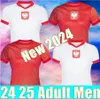 2024 2025 Pologne Lewandowski Soccer Jerseys Polonia 23 24 KRYCHOWIAK GROSICKI Zielinski Milik Zalewski Szymanski Maillot de football polonais Hommes kit enfants