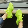 Casual Shoes Womens sports shoes breathable knitted casual womens socks shoes lace upper womens apartment womens spring vulcanized running shoes Q240320