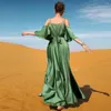 Etnik Giyim Seksi Kadınlar Akşam Partisi Elbise Rhinestone Satin Lüks Tatil Kayma Dubai Abaya Türkiye İslam Kaftan