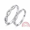 Cluster Rings Sterling Sier Par Wedding Wave Zirconia Love Opening For Men Women Anillos Bague Gift S-R164 Cluster Drop Delivery J DHSWR