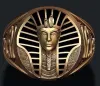 Klassieke Retro Mystery Oude Egypte Farao 14k Yellow Gold Ring Man Woman Religieuze Faith Amulet Sieraden Gift Wholesale