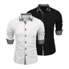 Chemises décontractées pour hommes Slim Fit Chemise à manches longues Revers moderne Hommes Colorblock Plaid Print Spring pour Streetwear