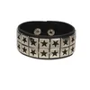 Bangle 2023 Nytt pu punk läder armband justerbar gotisk manschettarmband med nitspännband för män kvinnor 240319