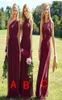 2017 Nya eleganta vinröd brudtärklänningar Lång bröllopsgästklänning Chiffon Sweep Train Billiga formella tävlingsklänningar för bröllop P4722547