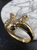 Designer Jewelery Flower Letter Ring Luxury Brand for womens 18k gold plating wedding Engagement gift with box