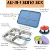 Bento Lunch Box Rostfritt stål Lunchbehållare för barn, Metal Lunch Boxes Läcksäker matmåltid