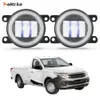 Led Angel Eyes DRL + conjunto de faróis de neblina 30W / 40W para RAM 1200 Cab 2016 2017 2018 2019 2020 com lente transparente luz diurna para carro 12V lâmpada de neblina