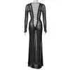Casual Dresses Womens Sexy Sheer Mesh Long Sleeve Backless Beach Dress Cover Up Up